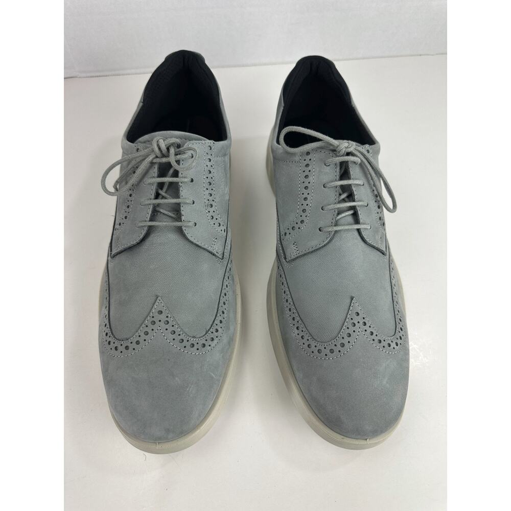 ECCO S Lite Hybrid Grey Oxford Wingtip Shoes Nubuck Brogue EU 45 Men's US 11 - Picture 2 of 16